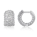 Orecchini a cerchio in argento S925 con pavé di zirconi cubici e finitura lucida elegante - Argento 925 / Argento