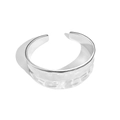 Moderner S925 Sterlingsilber Armreif mit Hammerschlag-Struktur und offenem Design - 925er Silber / Silber (DY170069)
