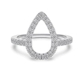 Exquisite S925 sterling silver hollow teardrop ring featuring pave-set brilliant zircons - US 5 / Platinum Hollow Teardrop Style (DY121363)