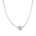 Elegant S925 sterling silver heart pendant necklace with polished silver box chain design - 925 Silver / Silver
