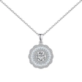 Elegante S925 Sterlingsilber Sonnenblumen-Halskette mit Zirkonia und 5A Hauptstein - 925er Silber / Platin Weiß Zirkonia