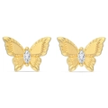 Gouden vlinder oorknopjes met matte vleugels en marquise-geslepen zirkonia accenten - Gouden Oorknopjes (DY1D0450)