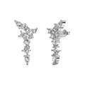 Boucles d'oreilles pendantes en argent S925 avec zircons blancs aux formes multiples - Argent 925 / Platine
