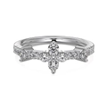 Prachtige S925 sterling zilveren klavertje vier ring met zirkoon in zilveren afwerking - US 6 / Witgoud