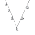 Collar de plata esterlina S925 con colgantes de circonita cúbica talla pera - Plata 925 / Oro Blanco Con Circonita Blanca