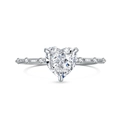Elegante anello in argento S925 a cuore con zircone effetto ghiaccio e pietre laterali - US 6 / Stile Zirconia Bianca (DY120661-S-W-WH)