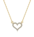 Elegante collana in argento S925 placcato oro con ciondolo a cuore in zircone - Cuore Dorato (DY190486-S-G-WH)