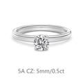 Elegant S925 silver ring featuring a 0.5ct 5mm 5A cubic zirconia in a classic four-prong setting - Size 6 / 0.5 Carat White Gold Style (DY121323-S-W-WH) / White Gold