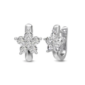 Elegante S925 Sterling Silber Blumen-Ohrringe mit funkelndem Zirkonia-Besatz - 925er Silber / Blumen-Ohrstecker (DY110288)