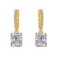 Luxuriöse S925 Sterling Silber Ohrstecker mit Radiant-Zirkonia und 18K Vergoldung - 925er Silber / Gold (DY110311-S-G-WH)