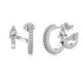 S925 Sterling Zilveren oorringen met peervormige kristallen en pavé micro-inleg - 925 zilver / Platina (DY1D0384-S-W-WH)