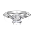 Französischer S925 Silberring mit Kissenschliff-Zirkonia und Marquise-Steinen - US 5 / Weiß (DY121115-S-W-WH)