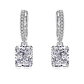 Elegante S925 Sterlingsilber Ohrhänger mit 8x10mm strahlenden Eis-Zirkonia Steinen - 925er Silber / Weißgold (DY110311-S-W-WH)