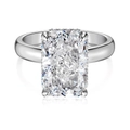 Anello in argento S925 con zircone a taglio fiore di ghiaccio da 5ct e dettaglio hidden halo - US 9 / Argento