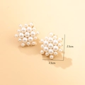 Eleganti orecchini a grappolo di perle avorio con base in lega dorata, stile fiore 2,5 cm - Bottone Grappolo Perle Artificiali