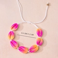 Bracciale intrecciato a mano con conchiglie sfumate rosa e cordino regolabile - Bracciale Conchiglia Sfumato Rosa Giallo
