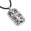 Collana con pendente a stella croce retrò punk con metallo a doppio strato e corda - Bronzo Antico