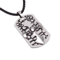 Vintage zilveren roestvrijstalen kruis hanger ketting voor heren met zwart geweven koord - Antiek Zilver