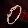 Rose gold Love bracelet with micro-pave diamonds and black clover detail - Rose Gold