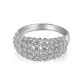 Luxurious S925 sterling silver ring featuring four rows of sparkling cubic zirconia - US 8 / Silver (DY120936-S-W-WH)