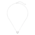 S925 sterling silver heart necklace featuring hollow design and sparkling zircon pave - 925 Silver / White Gold