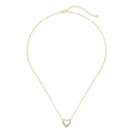 Luxurious S925 sterling silver heart necklace with gold finish and white zircon stones - 925 Silver / Gold