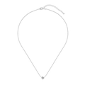Minimalistische S925 sterling zilveren ketting met een 4mm zirkonia solitair hanger - 925 zilver / Witgoud