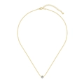 Minimalist S925 sterling silver gold plated necklace with 4mm round cubic zirconia pendant - 925 Silver / Gold