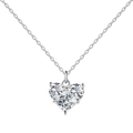 Halskette aus S925 Sterlingsilber mit glitzerndem Herzanhänger aus klarem Zirkonia - Silber (Weißer Zirkonia)