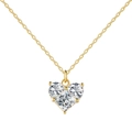 Minimalistische Goldkette aus S925 Sterlingsilber mit herzförmigen Zirkonia - Gold (Weißer Zirkonia)