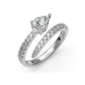 Elegant pear-cut zircon S925 sterling silver wrap ring with micro-paved sparkling accents - US 5