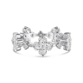 Classic S925 sterling silver four-leaf clover ring with micro-set zircon stones - US 6 / Silver
