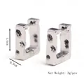 Pendientes de aro rectangulares de plata S925 con textura y esmalte negro, de 1,6cm x 0,5cm - Plateado