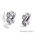 Orecchini a cerchio infinity vintage in acciaio inossidabile da uomo, finitura argento - Argento