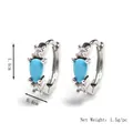 Orecchini in argento S925 con cristallo blu a goccia e altezza 1,4 cm - Argento (Pezzo Singolo)