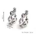 Orecchini a torsione infinito in argento con zirconi e altezza di 1,3 cm eleganti - Argento