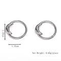 Sleek silver crescent moon hoop earrings, lightweight 0.65g daily wear jewelry accessories - Crescent Shape (SY769) / Silver