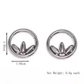 Fashion lotus petal stainless steel hoop earrings with 1.05cm diameter and 0.6g weight - Silver