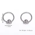 Roestvrijstalen bijen oorbellen set met gedetailleerde afmetingen 1,4 cm bij 1,35 cm - Zilver