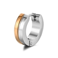 Orecchini huggie bicolore in acciaio inossidabile oro rosa e argento unisex - Oro Rosa e Argento Bicolore (Pezzo Singolo)