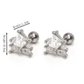 Elegante quadratische Zirkonia-Ohrstecker in Silber, Abmessungen 1,3 cm x 0,9 cm - Silber (Einzelstück)