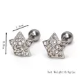 Glinsterende ster oorknopjes van roestvrij staal met witte strass en schroefsluiting - Zilver (Enkel)