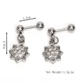 Orecchini a stella in argento con zirconi e chiusura a bilanciere design - Argento (Pezzo Singolo)