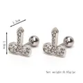Orecchini a perno zodiaco con micro-inserti in zircone, 1,3cm x 1,0cm, peso 0,85g l'uno - Argento