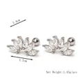 Orecchini a corona in argento S925 con zirconi marquise e chiusura posteriore a vite - Argento (Pezzo Singolo)