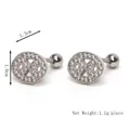 Zilveren Kreeft sterrenbeeld oorbellen met zirkoon en schroefsluiting, 1,3 cm breed - Zilver