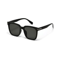 Occhiali da sole squadrati oversize classici con montatura nera e cerniere in metallo - Nero Lucido / Grigio