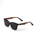 Gafas de sol cuadradas retro de carey con detalles de tachuelas plateadas - Tortoise