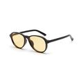 Gafas de sol ovales retro con montura negra y lentes tintadas amarillas - Montura Negra Lentes Amarillas