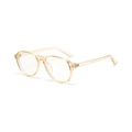 Gafas de sol redondas clásicas con montura champán transparente para mujer y hombre, modelo 813075 - Amarillo Claro Claro
